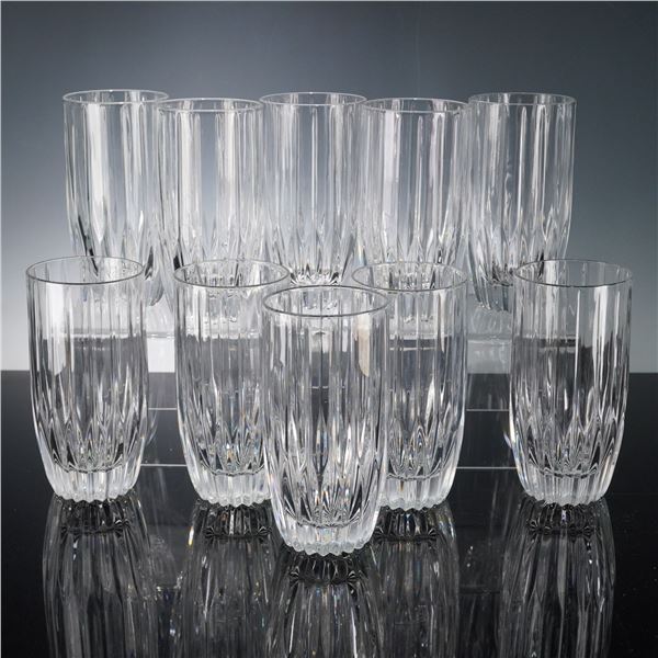 10pc Mikasa Park Lane Crystal Highball Glasses