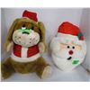 Image 1 : ESTATE:  LARGE STUFFED DOG & OVER THE DOOR KNOB SANTA FACE