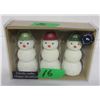 Image 1 : ESTATE/NEW:  3 SNOWMEN CANDLES