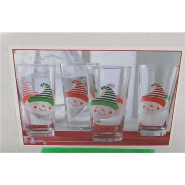 ESTATE:  SET OF 4 SNOWMEN GLASSES