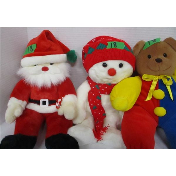 ESTATE:  STUFFED BEAR, SANTA & SNOWMAN