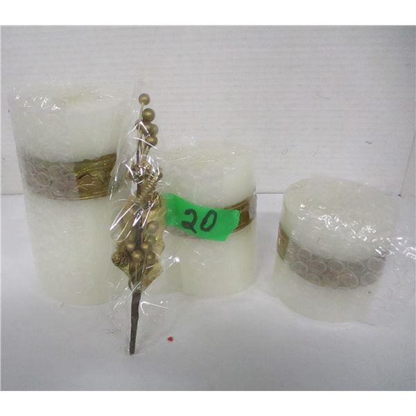 ESATE:  GUILED LEAF GARNEN CANDLE SET BY AVON