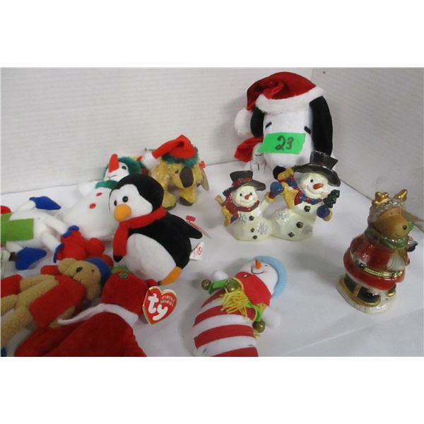 ESTATE:  TRAY WITH APPROX. 18 CHRISTMAS ORNAMENTS