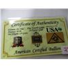 Image 1 : 1/4 GOLD GRAIN CERTIFIED CARD .999 PURE GOLD