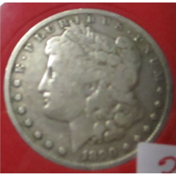 1890 USA MORGAN SILVER DOLLAR (CASED & UNTESTED)