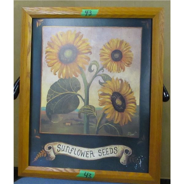 PICTURE OF SUNFLOWERS (APPROX. 24" X 20")