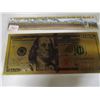Image 1 : GOLD FOIL $100 BANK NOTE C/W 1 GRAM SILVER
