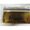 Image 4 : GOLD FOIL $5 BANK NOTE C/W 1 GRAM SILVER