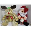 Image 1 : ESTATE:  STUFFED SANTA & REINDEER TOYS