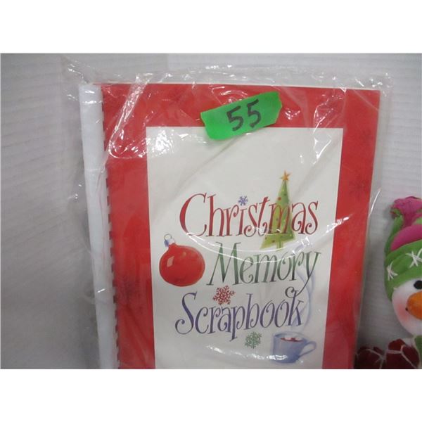 ESTATE:  BOX C/W CHRISTMAS SCRAPBOOK, ADVENT CALENDAR, CHAIR COVERS, ETC