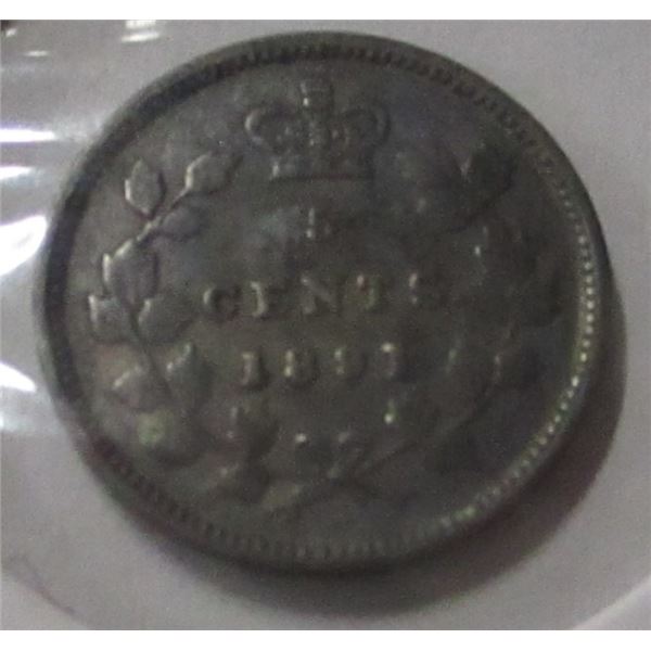 1891 CANADA VICTORIAN SILVER FIVE CENT