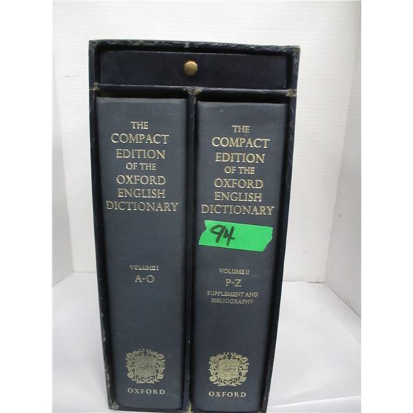 2 PIECE OXFORD ENGLISH DICTIONARY SET