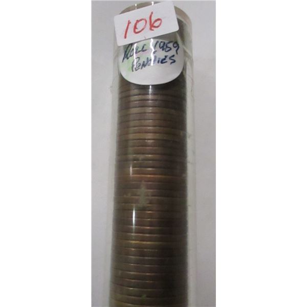 1959 ROLL OF 50 LAST OF CANADA PENNIES