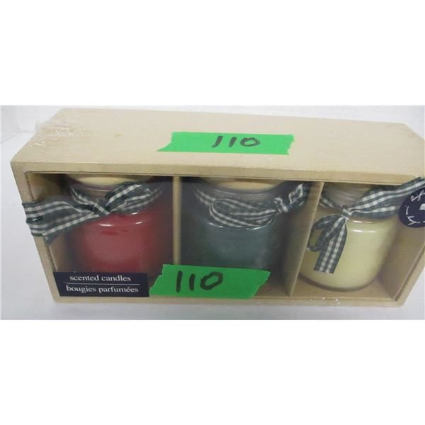 ESTATE/NEW:  SET OF 3 SCENTED CANDLES