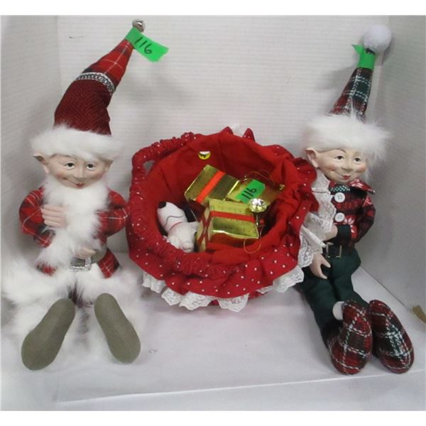 ESTATE:  2 ELF BASKET OF GIFTS