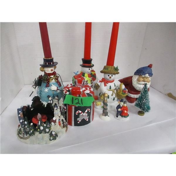 ESTATE:  FLAT C/W CHRISTMAS ORNAMENTS & CANDLE HOLDERS