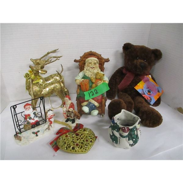 ESTATE:  BOX C/W ASSORTED CHRISTMAS ORNAMENTS
