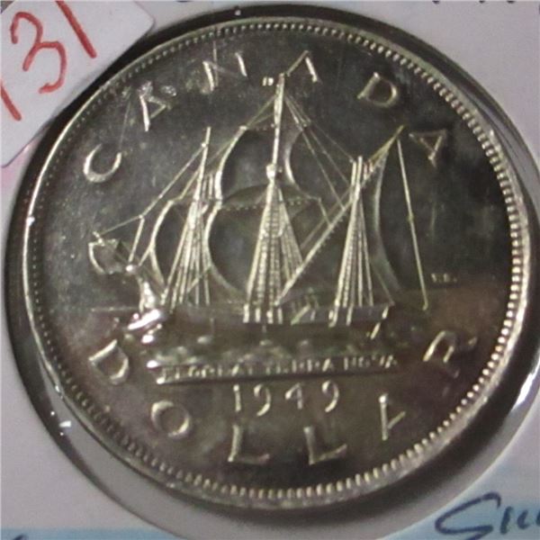 1949 CANADA SHIP SILVER DOLLAR