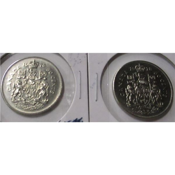 1976 - 1978 CANADA LEGAL TENDER HALF DOLLARS
