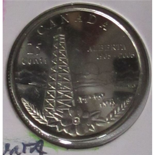 1905 - 2005 CANADA ALBERTA OIL RIG UNCIRCULATED QUARTER