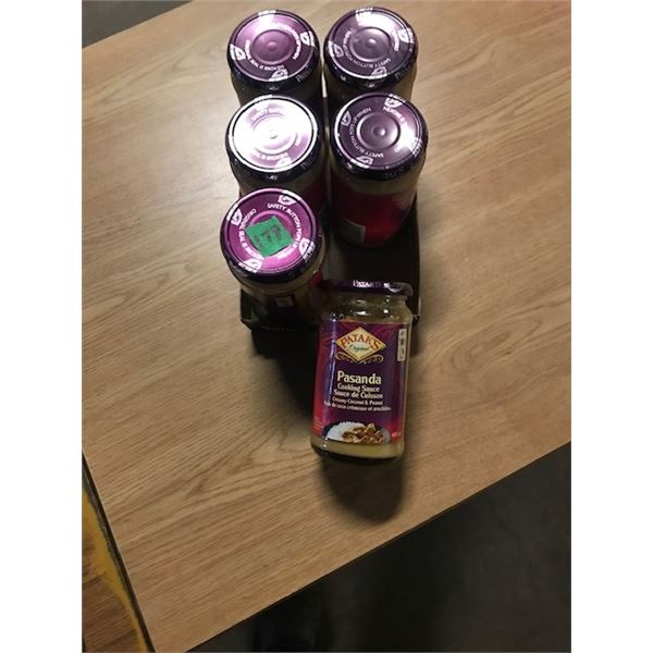 SHELF PULLS (AS IS):  PASANDA COOKING SAUCE WITH COCONUT & PEANUT (6 JARS X 400 ML) - BOX