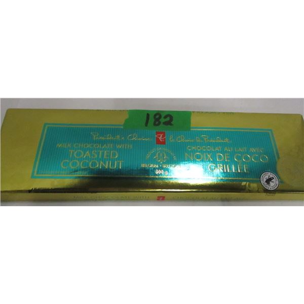 SHELF PULLS (AS IS):  PC MILK CHOCOLATE WITH TOASTED COCONUT BELGIUM MADE (300G)
