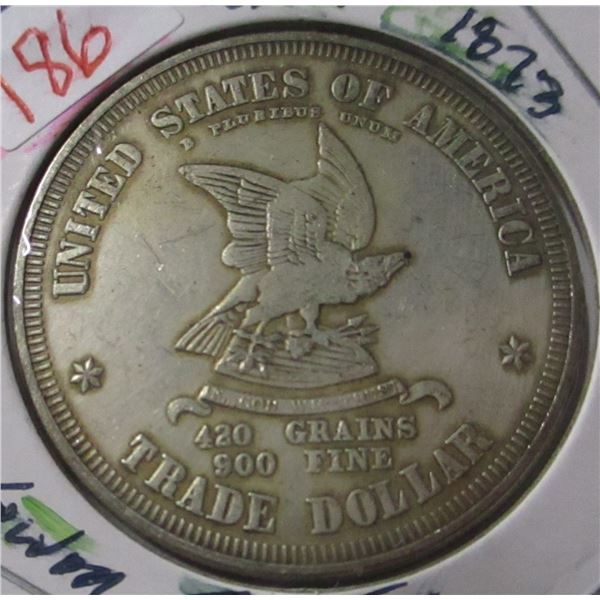 1873 USA SILVER TRADE DOLLAR