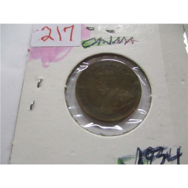 1934 - 1935 CANADA KING GEORGE V KEY DATE PENNIES