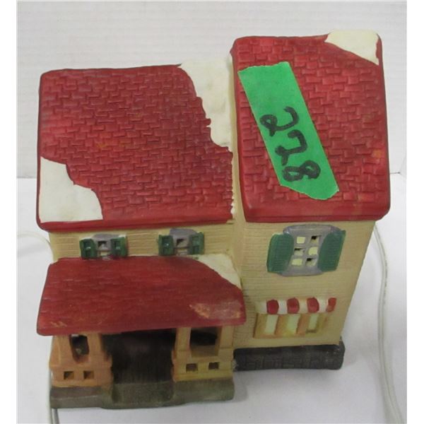 ESTATE:  LIGHTED HOUSE (DARK PINK ROOF; WORKING)