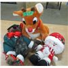 Image 1 : ESTATE:  REINDEER, BEAR, SNOWMAN STUFFED TOYS