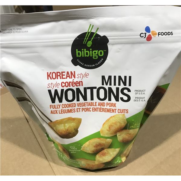 FROZEN:  KOREAN STYLE MINI WONTONS FULLY COOKED WITH VEGETABLES & PORK