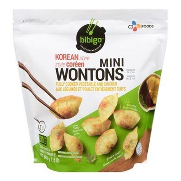 FROZEN:  KOREAN STYLE MINI WONTONS FULLY COOKED WITH CHICKEN & VEGETABLES