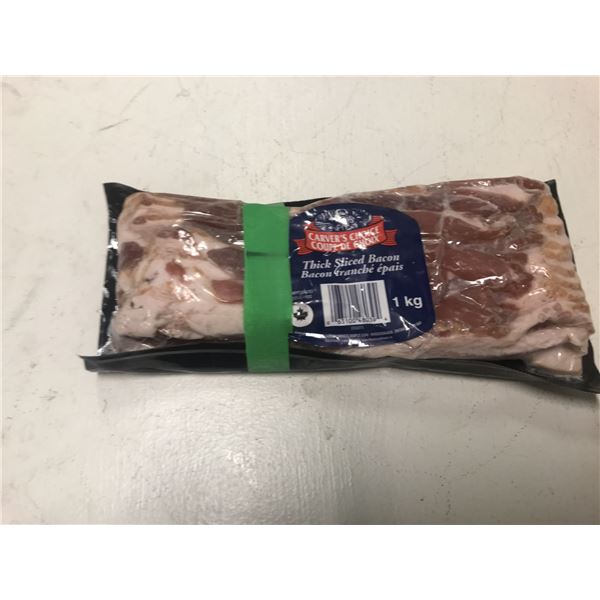 FROZEN:  CARVERS THICK SLICED BACON (1 KG) - PACKAGE