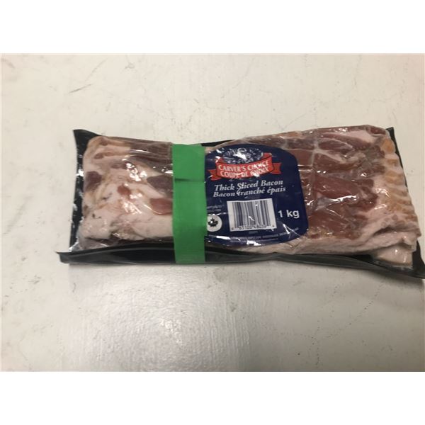 FROZEN:  CARVERS THICK SLICED BACON (1 KG) - PACKAGE