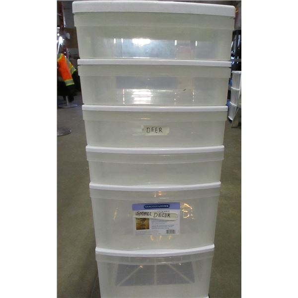 6 DRAWER ROLLING STORAGE UNIT (APPROX. 35" H X 14" W X 17"L)