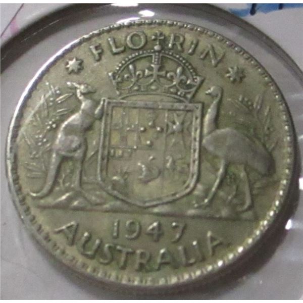 1947 AUSTRALIA KING GEORGE VI SILVER FLORIN