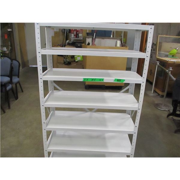5' WHITE SHELVING UNIT (APPROX. 60"H X 30" W X 12" L)