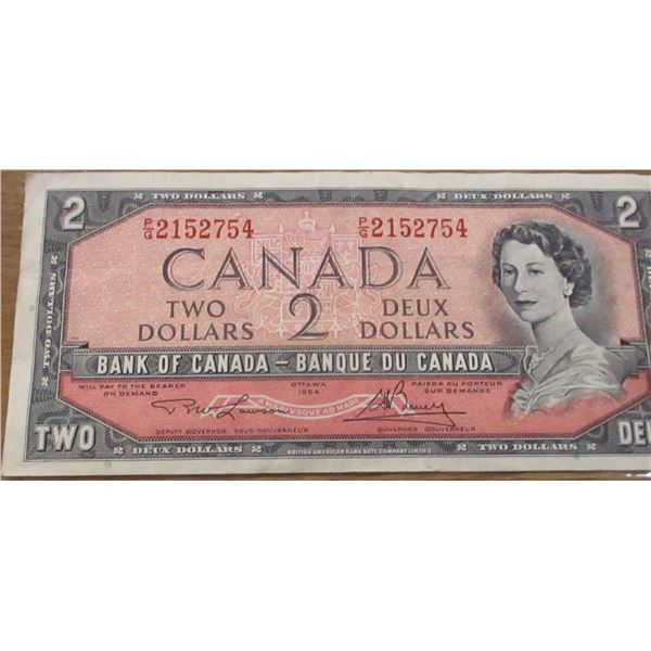 1954 LEGAL TENDER BANK OF CANADA $2 BILL