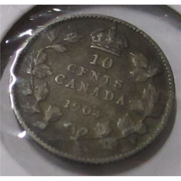 1904 CANADA KING EDWARD VII SILVER DIME