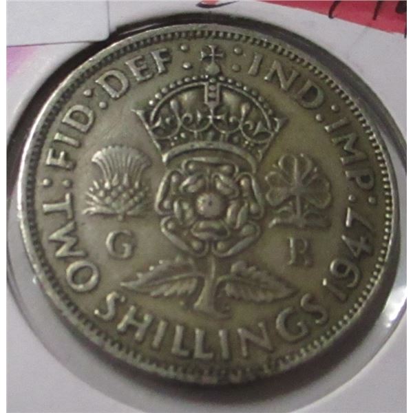 1947 KING GEORGE VI SILVER 2 SCHILLINGS