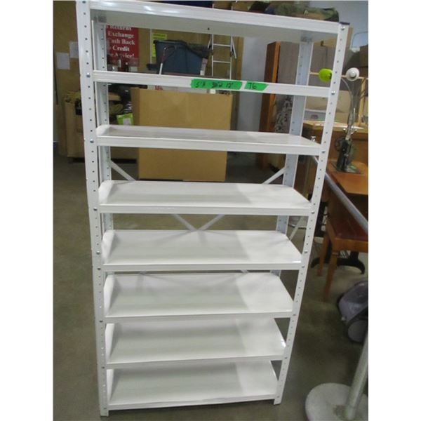 5' WHITE SHELVING UNIT (APPROX. 60"H X 30" W X 12" L)