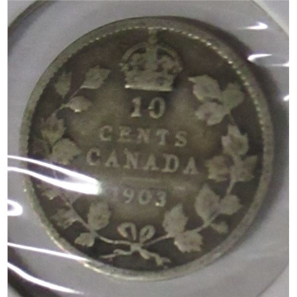 1903 CANADA KING EDWARD VII SILVER DIME