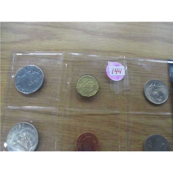 STOCK SHEET OF 12 WORLD COLLECTABLE COINS