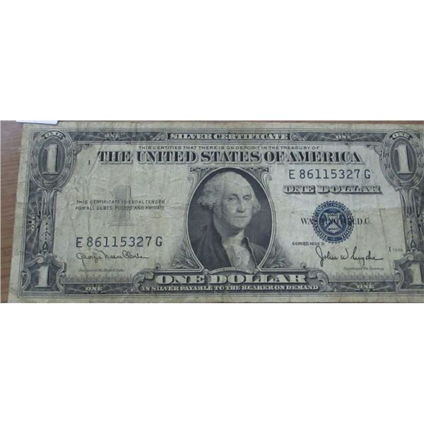 1935D USA LEGAL TENDER SILVER CERTIFICATE BANK NOTE