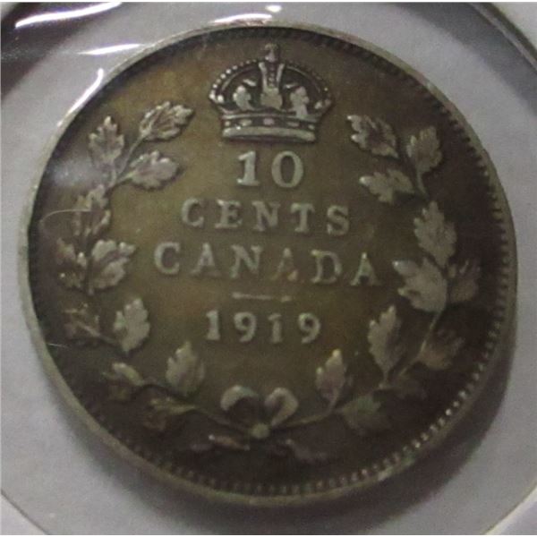 1919 KING GEORGE V CANADA SILVER DIME