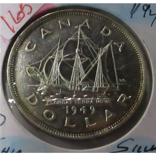 1949 CANADA SHIP SILVER DOLLAR