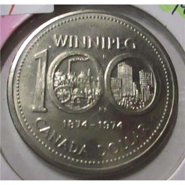 1874 - 1974 WINNIPEG 100TH ANNIVERARY DOLLAR