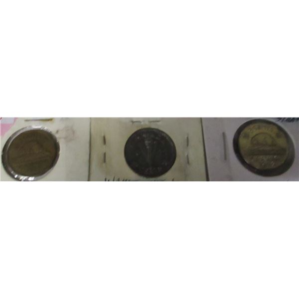 1942 WARTIME, 1944 VICTORY & 1953 CANADA WARTIME & VICTORY NICKELS