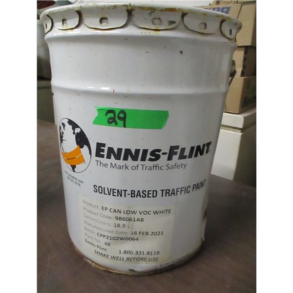 LOW VOLUME WHITE TRAFFIC PAINT (SOLVENT BASE) - 5 GALLON PAIL