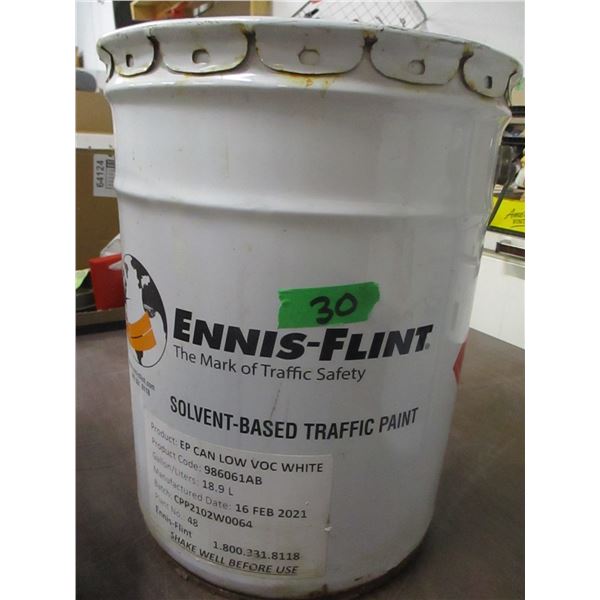 LOW VOLUME WHITE TRAFFIC PAINT (SOLVENT BASE) - 5 GALLON PAIL